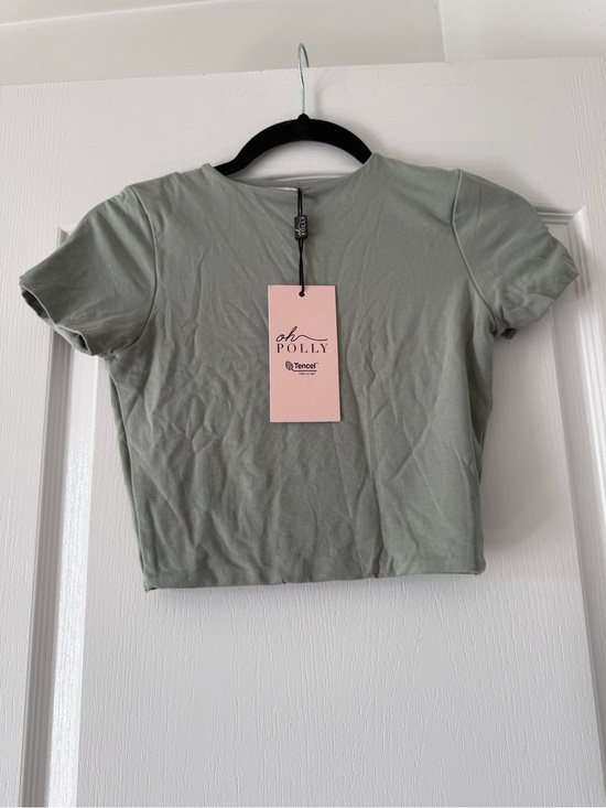 Oh Polly Tops - Oh Polly Sage Green Cropped Tee